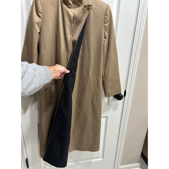 Made in Poland Beige Business Trench Coat, Full Pleat Front, Small - Picture 4 of 7